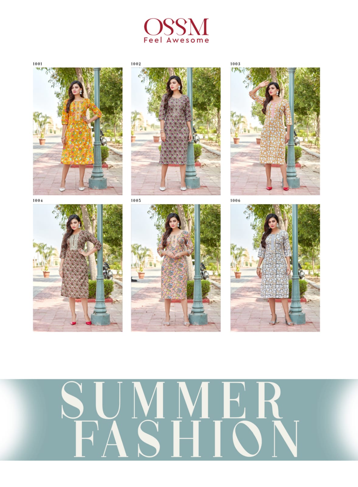 Ossm Summer Fashion Cotton Printed Regular Wear Kurti Collection